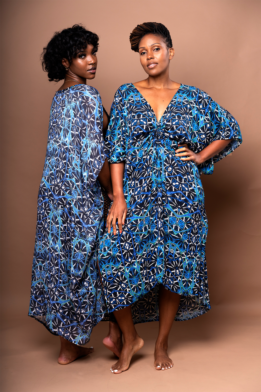 Akila Kimono Wrap Dress - Octavia Cobalt Blue - Furkat & Robbie