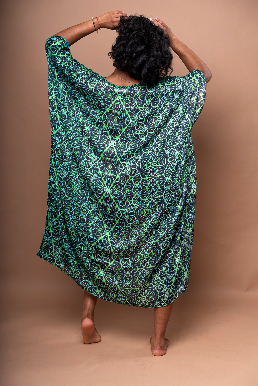 Akila Kimono Wrap Dress - Octavia Lazer Iguana - Furkat & Robbie