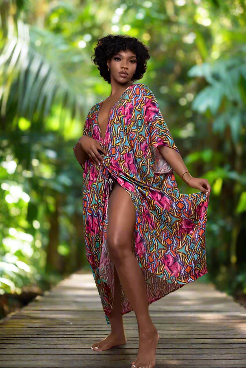 Teal 2025 kimono dress