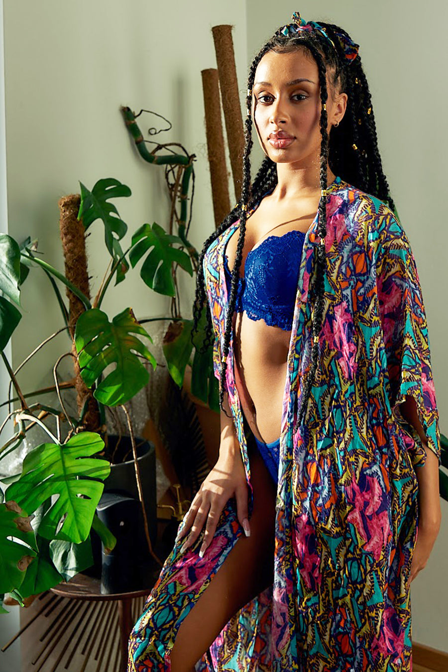 Akila Kimono Wrap Dress - Teal Orchid - Furkat & Robbie