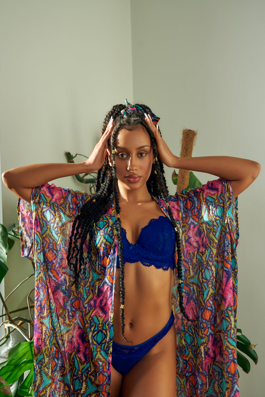 Akila Kimono Wrap Dress - Teal Orchid - Furkat & Robbie