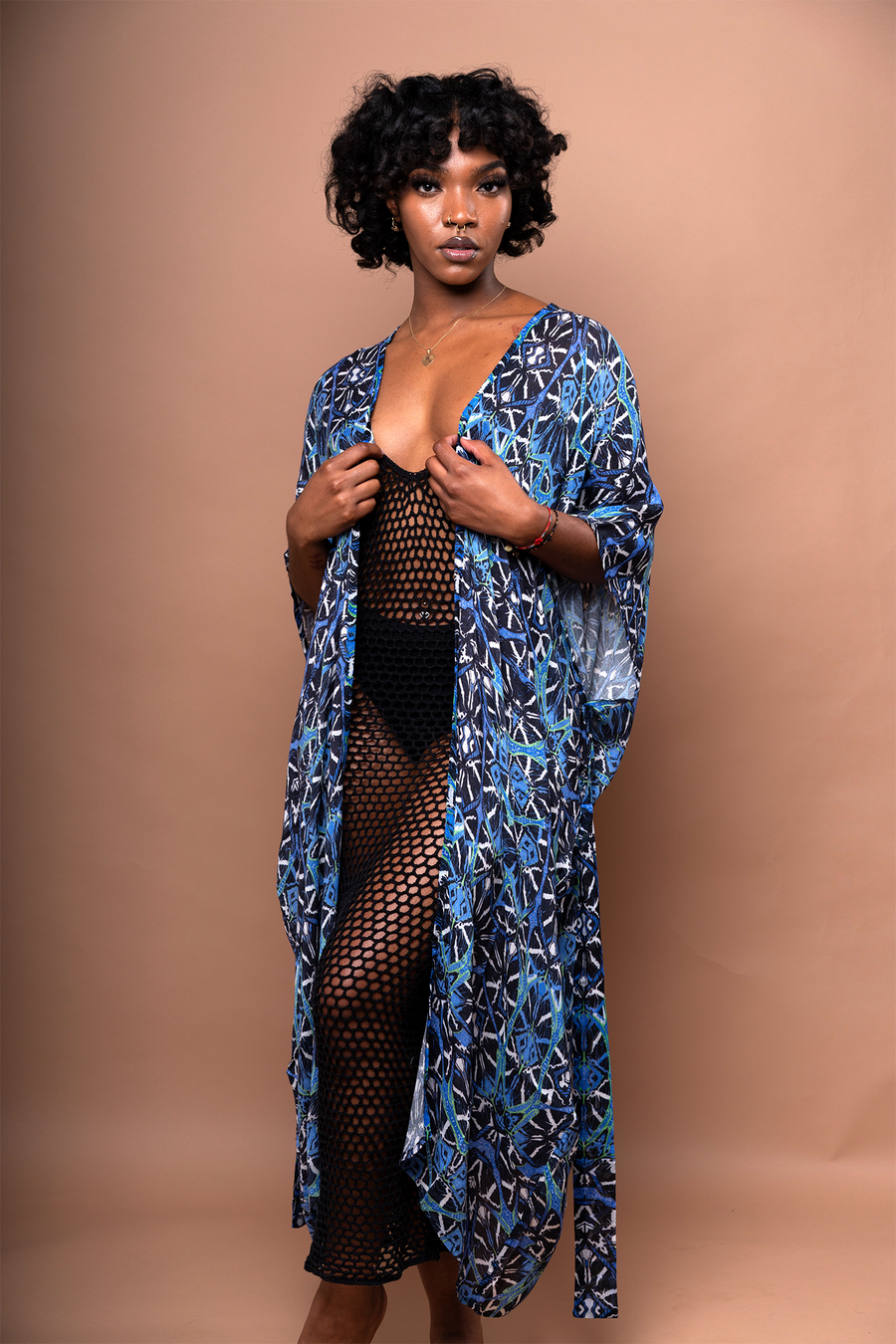 Akila Kimono Wrap Dress Octavia Cobalt Blue Furkat Robbie