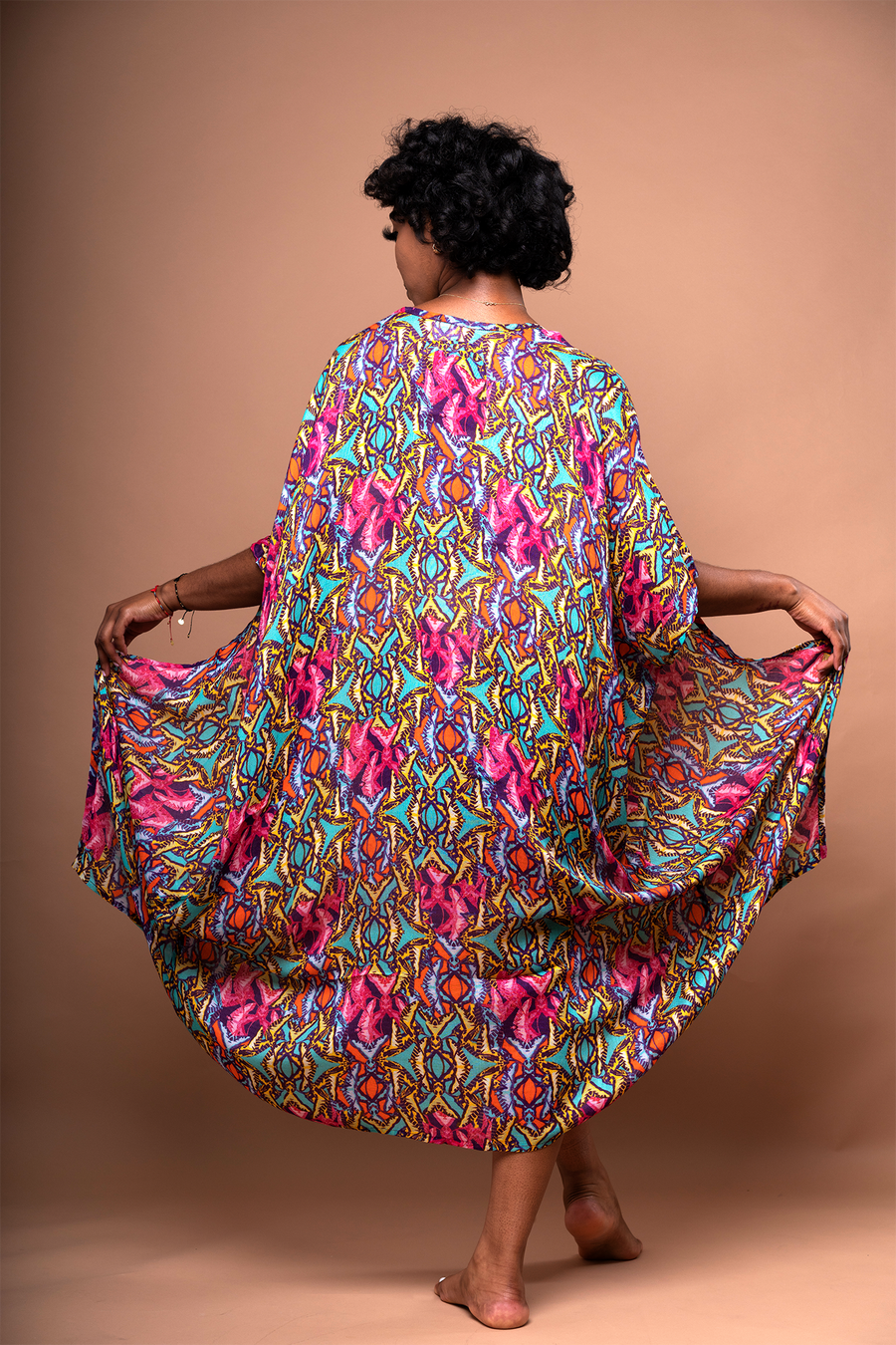 Akila Kimono Wrap Dress - Teal Orchid