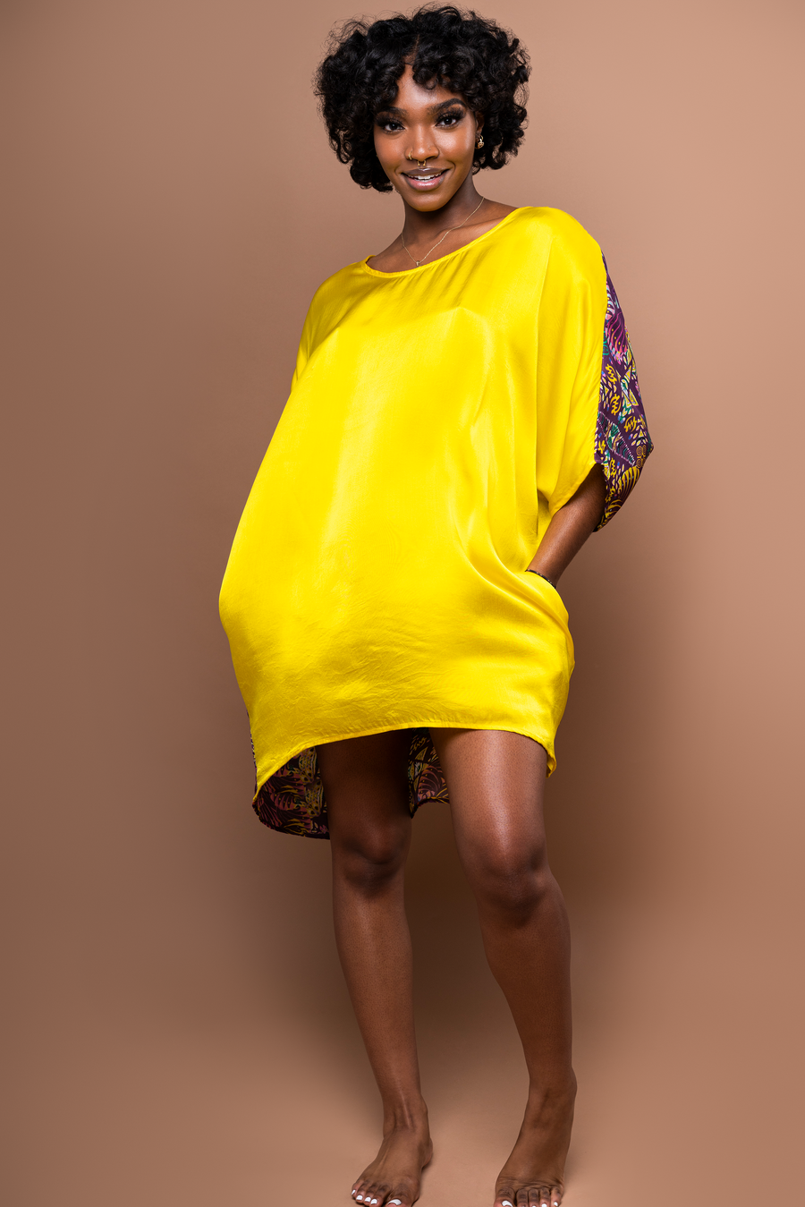 Furkat & Robbie Tunde Tunic Mini Dress in Silk - Soul of Gold Furkat & Robbie Tunde Tunic Mini Dress in Silk - Soul of Gold