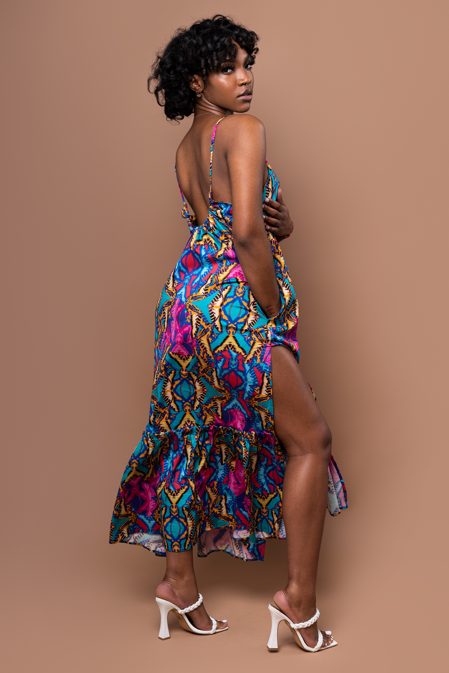 Coreen Cotton Strappy Maxi Dress - Teal Orchid - Furkat & Robbie