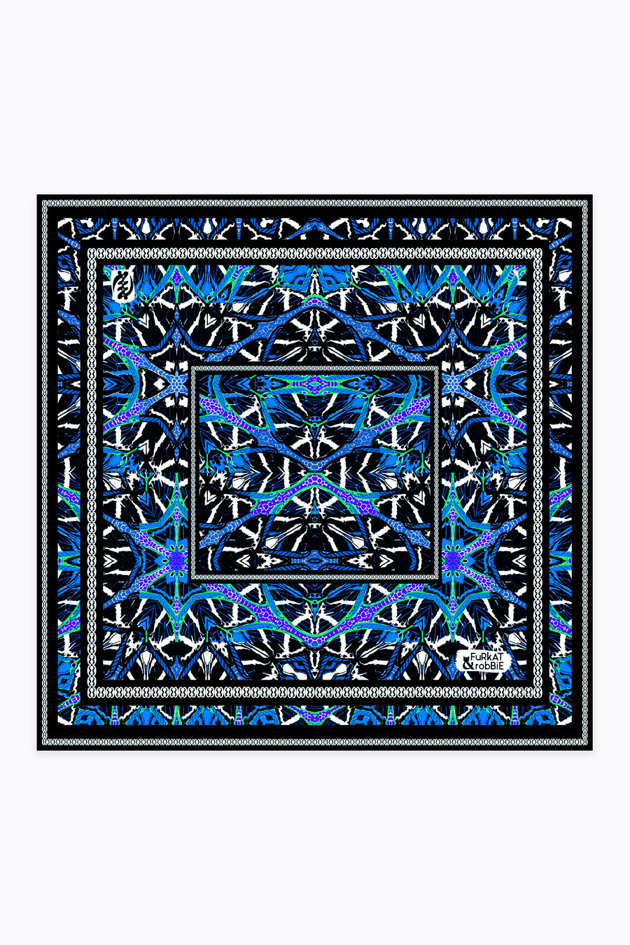 Key Lime Blue Square Scarf - Furkat & Robbie