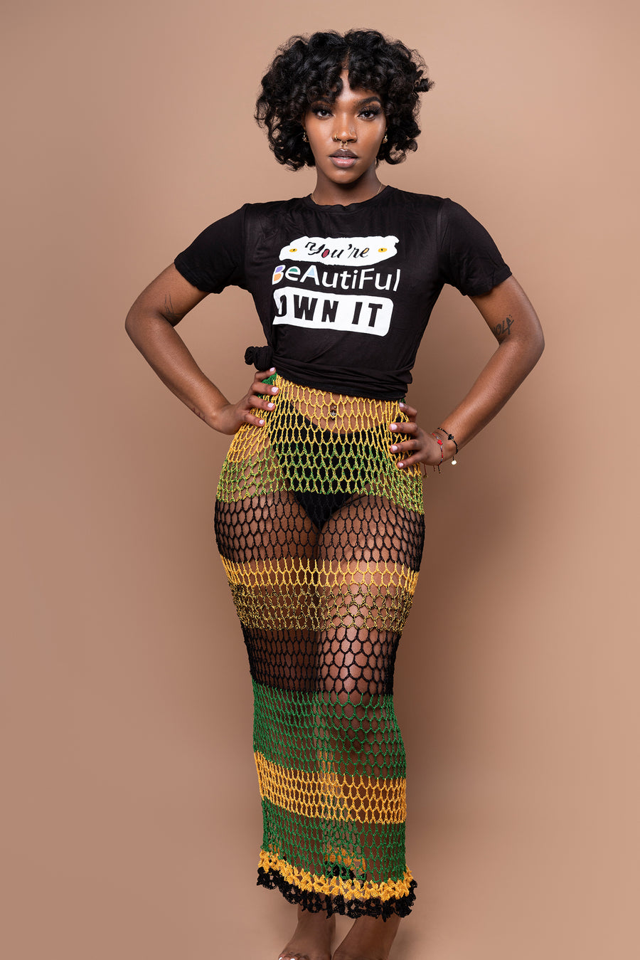 You're Beautiful Own It Cotton T-Shirt II in Black - Furkat & Robbie