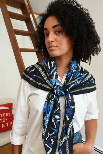 Key Lime Blue Square Scarf - Furkat & Robbie