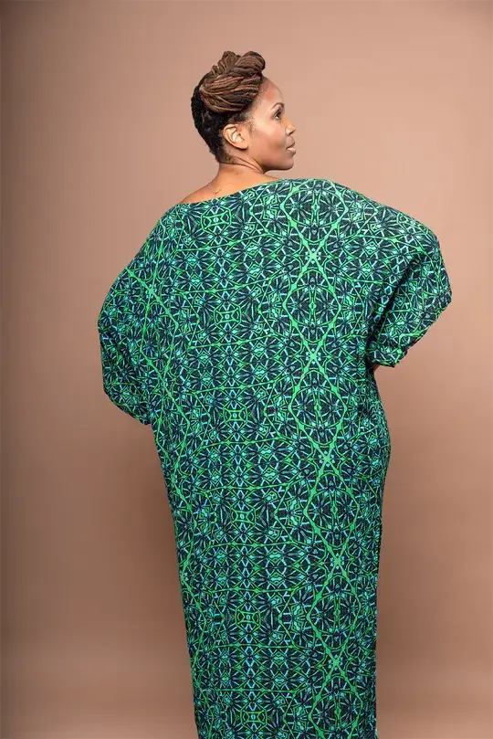 Obaatan Kaftan+Maxi Dress - Lazer Iguana (Bamboo Rayon) - Furkat & Robbie